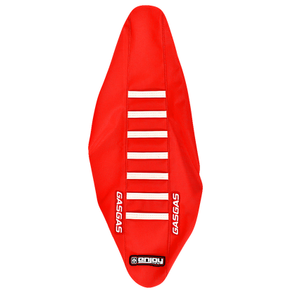 Enjoy Manufacturing Gas Gas seat cover MC 50 2024 Ribbed Logo, Red / White