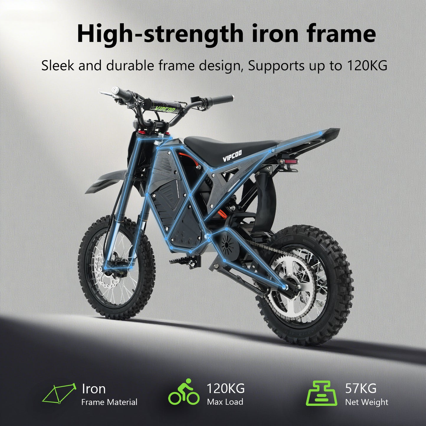 VIPCOO H3 Electric Dirt Bike - Full Suspension - 63KM/H