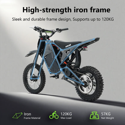 VIPCOO H3 Electric Dirt Bike - Full Suspension - 63KM/H