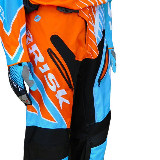 Risk Racing Ventilate Pants, Blue / Orange, 32