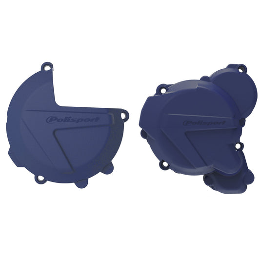 Polisport KTM Husqvarna Clutch, Ignition & Water pump Cover Protector Kit EXC TE 250 300 2 Strokes 2017 - 2023, Blue