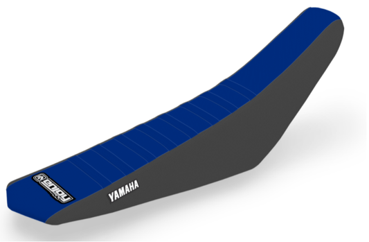 Enjoy Manufacturing Yamaha Seat Cover YZF 250 2019 - 2022 YZF 450 2018 - 22 Ribbed Logo, Black / Blue / Blue