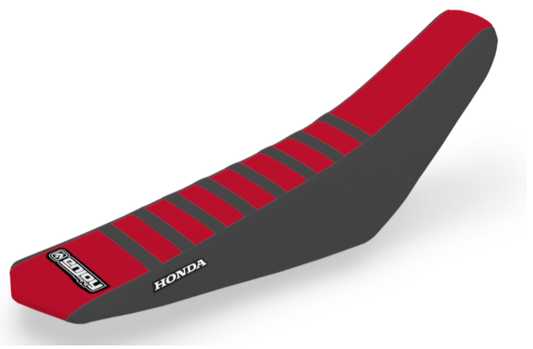 Enjoy Manufacturing Honda Seat Cover CRF 250 R 2022 - 2023 CRF 450 R 2021 - 23 Ribbed Logo, Black / Red / Black