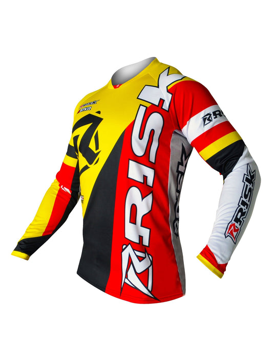 Risk Racing VENTilate V2 Jersey - Yellow/Red - Motocross Riding Gear - Front