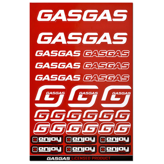 Enjoy Manufacturing Sticker Sheet, Gas Gas Red